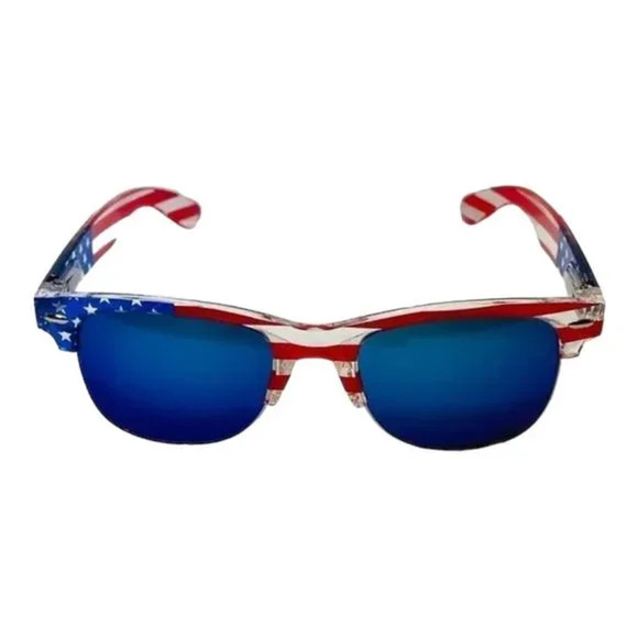 Sunglass Sanctuary Other - 6026 | Blue Mirror USA Flag Wayfarer Sunglasses